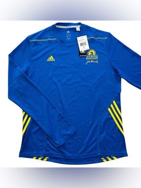 NWT adidas 2014 Boston Marathon Shirt "Boston Runs As One" BAA Blue Men's size M